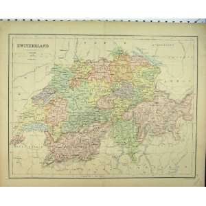   Antique Colour Map Switzerland Baden France Print