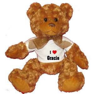   Love/Heart Gracie Plush Teddy Bear with WHITE T Shirt Toys & Games