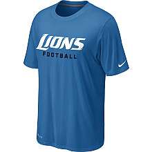 Nike Detroit Lions Sideline Legend Authentic Font Dri FIT T Shirt 