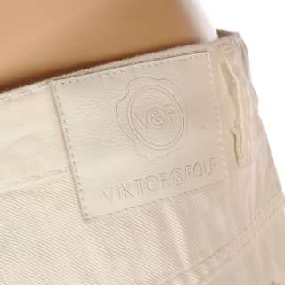 66 VIKTOR & ROLF White Cotton Jeans RRP £195 Size 54 W 38  