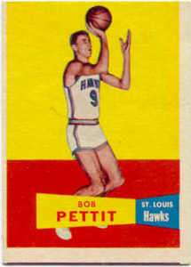 1957 Topps Basketball # 24 Bob Pettit NM OC 1111  