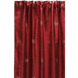  Embroidered Swirl Silk Drape 96l Flame Red