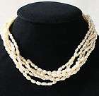   Strand Fresh Water Rice Pearl Necklace c1970 Singapore Silver Clasp