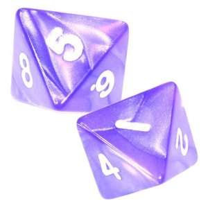  Set of 2 Pearlized 8 sided Polyhedral Dice in Organza 