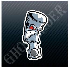  Angry Piston Red Eyes Engine Rod Funny Sticker Decal 