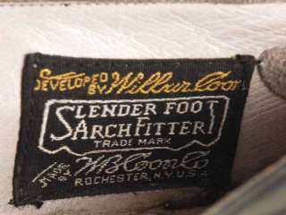Vintage Black Leather Tie Oxfords 1920S NIB Slenderfoot Arch Fitter 5 