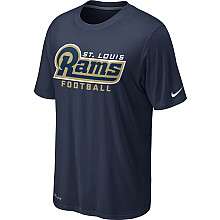 Nike St. Louis Rams Sideline Legend Authentic Font Dri FIT T Shirt 