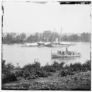  War Reprint James River, Va. U.S.S. monitor Canonicus taking on coal 