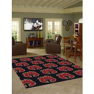  Anglo Oriental Calgary Flames 54 x 78 Repeat Rug Sports 