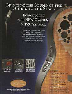 THE 2006 OVATION VIP 5 PREAMP GUITAR AD 8X11 ADVERTISEMENT FIT FOR 
