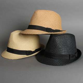 NEW Classic FEDORA summer SWANKY straw Crushable Hat  