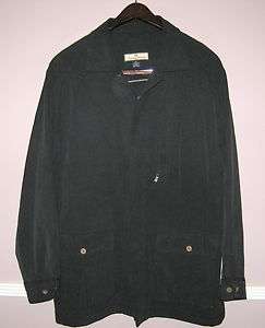 Mens TOMMY BAHAMA Black Silk & Cashmere Coat Size L  