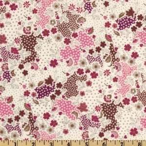 44 Wide Memoire a Paris Patchwork Floral Fuchsia Fabric 