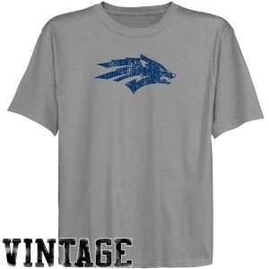 Nevada Wolf Pack Youth Ash Distressed Logo Vintage T shirt  
