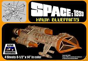 Space 1999 Mark IX Hawk Blueprints   Full Color New  