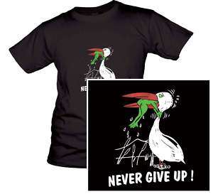 Never give up Storch Frosch gib niemals auf  