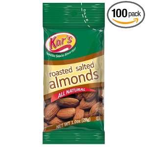 Kars Nuts Salted Almonds, 1 Ounce Bags (Pack of 100)  