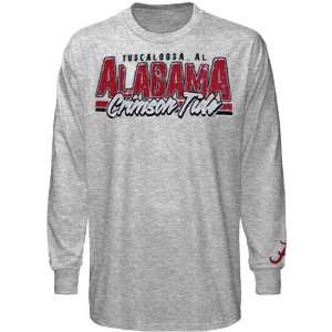 Alabama Crimson Tide Crackle Long Sleeve T Shirt   Ash 