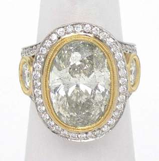 04 CT. OVAL & 2.30 CTS. ACCENT DIAMONDS HANDMADE RING