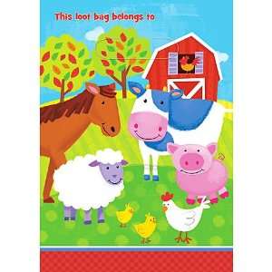  8 ct Barnyard Farm Animal Party Loot Bags Toys & Games