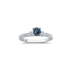  0.18 Cts Diamond & 0.52 Cts London Blue Topaz Ring in 18K 