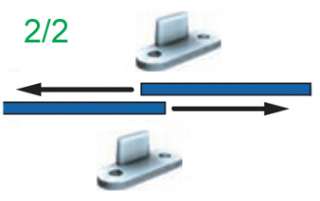 Schiebetürbeschläge Tubel 28 / 150 cm für 2 Möbeltüren  