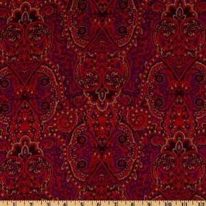   Treasures Paisley Red Fabric By The Yard Arts, Crafts & Sewing