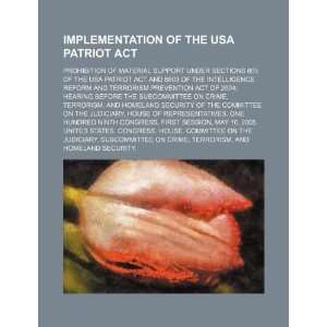  Implementation of the USA Patriot Act prohibition of 
