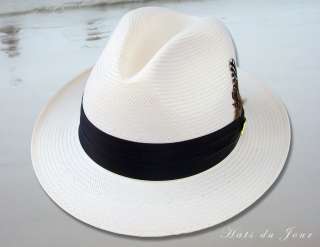 Stacy Adams Shantung w/Black Silk Band Straw Dress Hat  