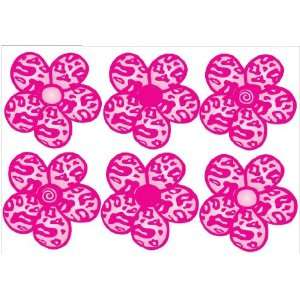 Pink on Pink Leopard Print Flower Wall Stickers 