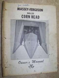1961 MASSEY FERGUSON #22 CORN HEAD OWNERS MANUAL FARM  
