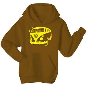 VW Camper Van Hoodie Brown All Sizes  