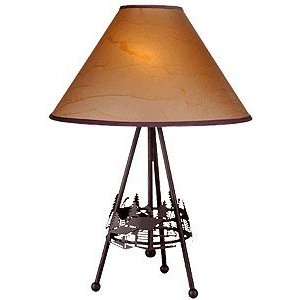  24 Log Cabin Wildlife Table Lamp