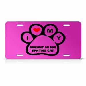  Donskoy Or Don Sphynx Cats Pink Animal Metal License Plate 