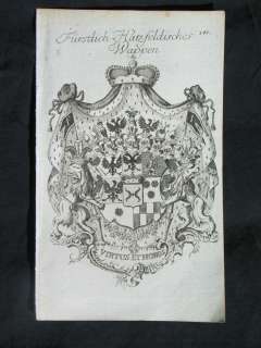 Hatzfeld Heraldik WAPPEN ca 1770  