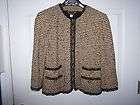 St. John Knit, Couture Jacket, size 14, black, beige,