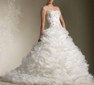   Beaded Sweetheart Organza Watteau Wedding Dress/Evening Gown  