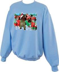 NOEL Christmas Dogs Crewneck Sweatshirt S  5x  