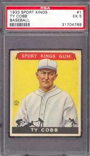 1933 Goudey Sport Kings #1 Ty Cobb Baseball PSA 5 Well Centered  