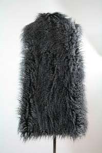 NEW Alice & Olivia Chris Flutter Front Faux Fur Vest $396 XS  