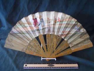 Antique Hand Painted & SIGNED Victorian Fan   