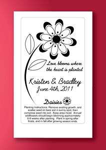     Daisy Bridal Shower Seed Packet Favors   Customized Flower Daisies