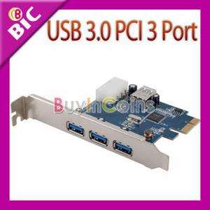 New USB 3.0 3 Port 5Gbps to PCI E Expresscard Controller Express Card 