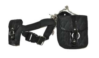 NEW BLACK NYLON FANNY PACK BUM BAG OR EVENING BAG WITH CELL PHONE BAG 