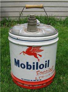   Socony Mobil Oil Company Mobiloil 5 Gallon Pegasus Oil Can  