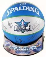 2010 NBA All Star Game Autographed Basketball 25 NBA Stars LeBron Wade 