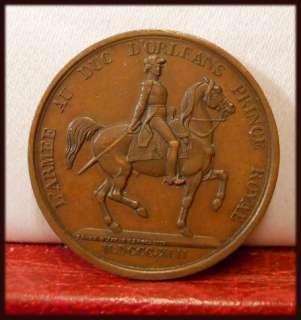   relief 3 mm france 1845 equestrial statue inauguration original medal