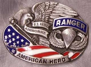 Military Belt Buckle metal Army Airborne Rangers NEW  