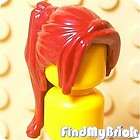   Lego Minifigure Ponytail Long Hair Side Bangs   Dark Red 9311   NEW