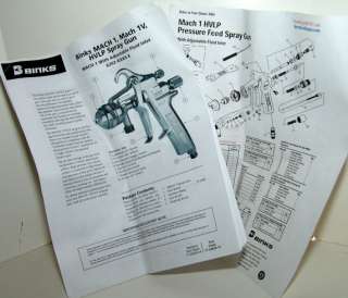 Binks Mach 1 BBR HVLP Model 98 1130 Paint Spray Gun Complete Kit 
